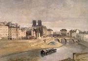 The Seine and the Quai give orfevres Corot Camille